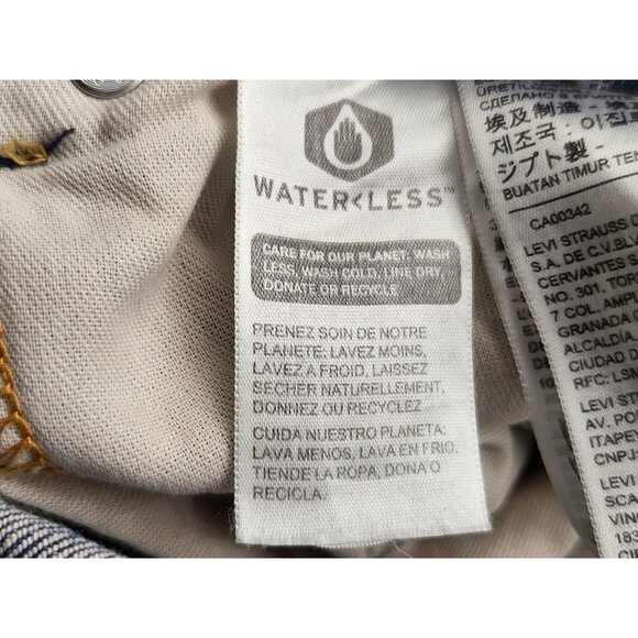 Levis 502 Jeans Mens 38x32 Blue‎ Stretch Denim Tapered Fit Waterless New Tags - Picture 8 of 10